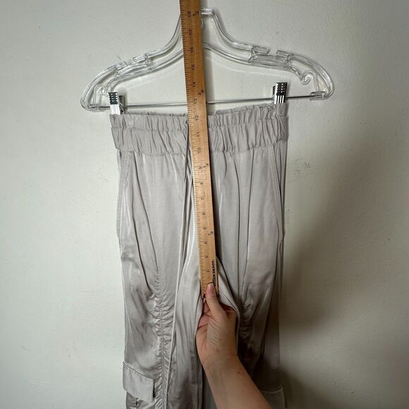 Manning Cartel Off-Duty Metallic Taupe Ruched Satin Drawstring Pocket Jogger 2 - Picture 15 of 15